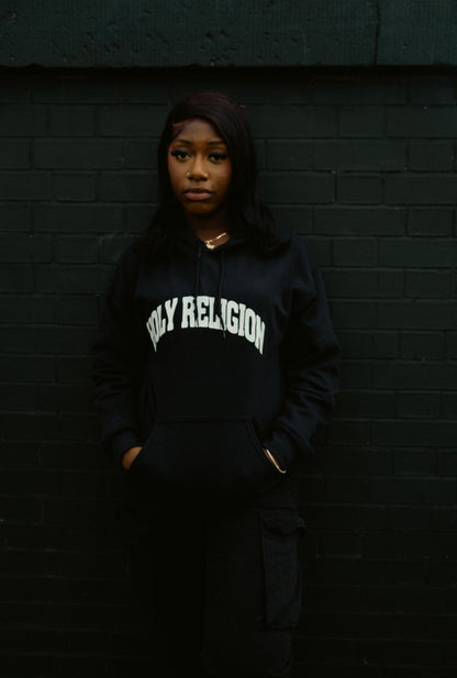 PRAYER DEFEATS PANIC HOODIE | BLACK / WHITE