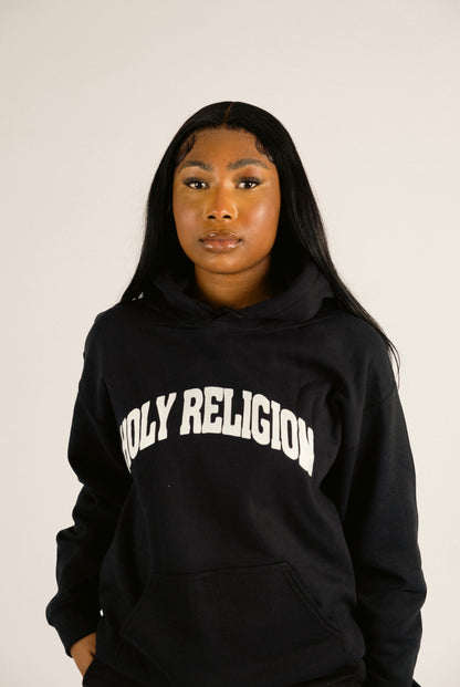 PRAYER DEFEATS PANIC HOODIE | BLACK / WHITE