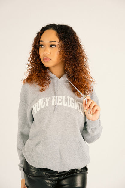 FAITH OVER FEAR HOODIE | GREY / WHITE