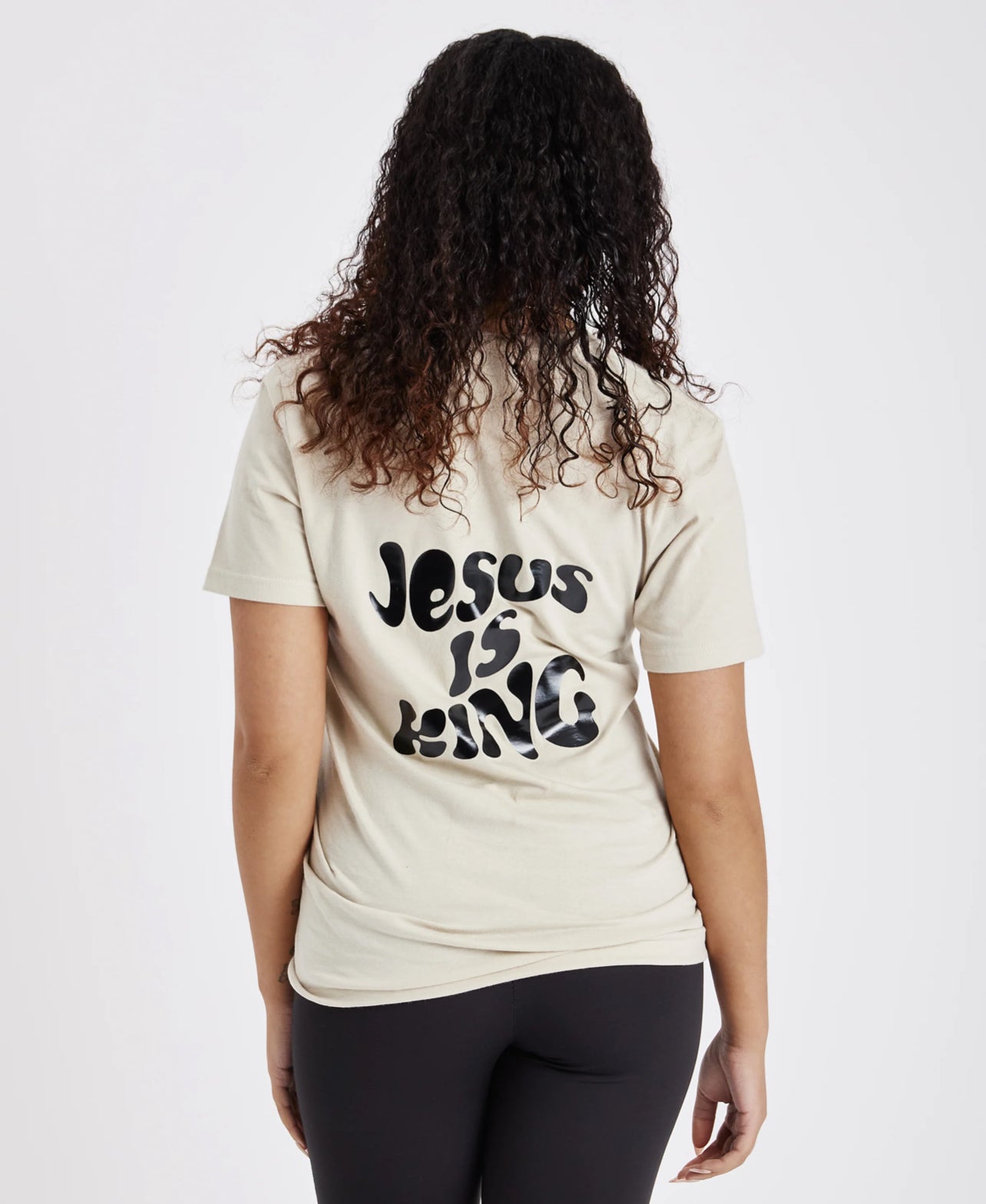 JESUS IS KING TEE | SAND / BLACK