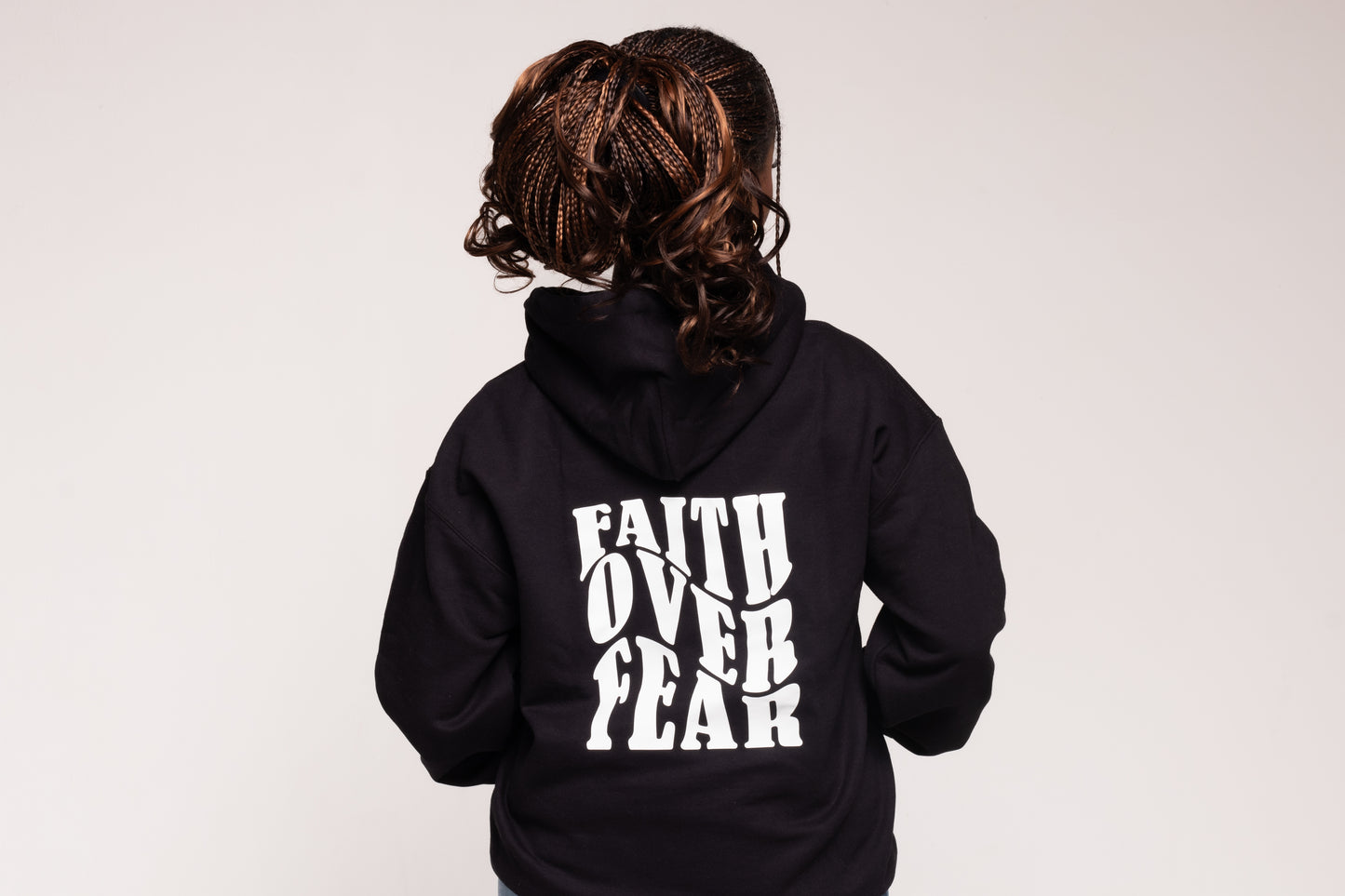 FAITH OVER FEAR HOODIE | BLACK / WHITE