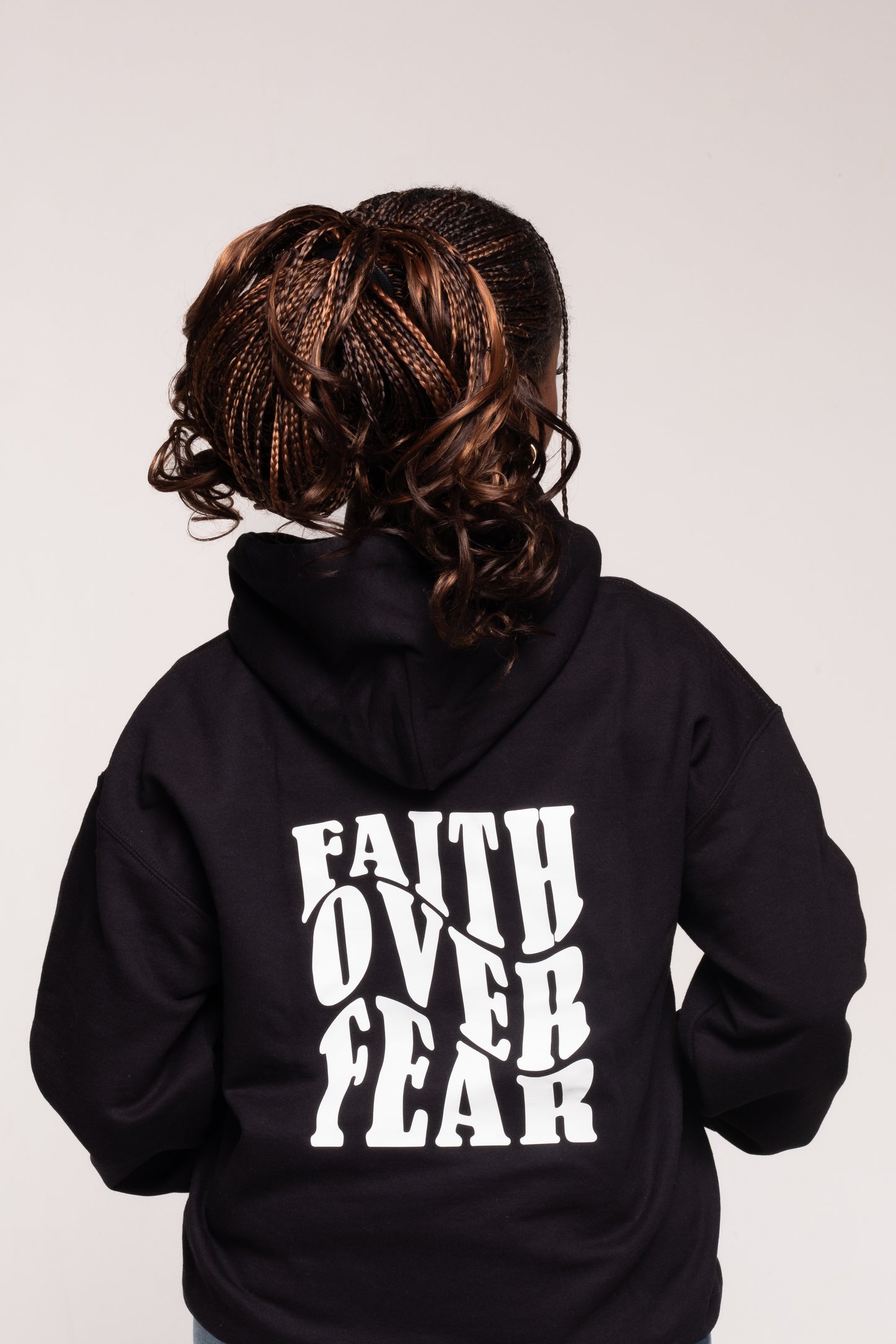 FAITH OVER FEAR HOODIE | BLACK / WHITE