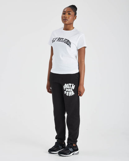 FULL T-SHIRT AND JOGGERS SET WHITE | BLACK