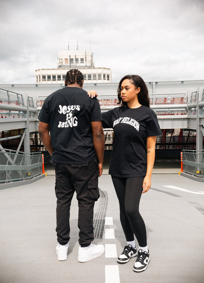 JESUS IS KING TEE | BLACK / WHITE