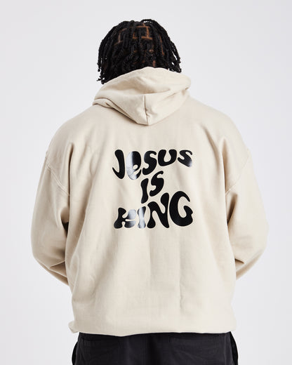 JESUS IS KING HOODIE | SAND / BLACK