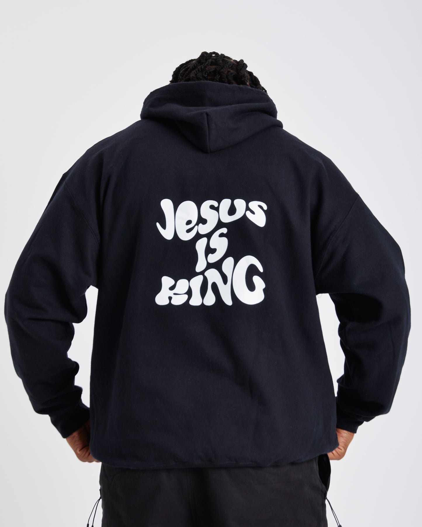 JESUS IS KING HOODIE | BLACK / WHITE