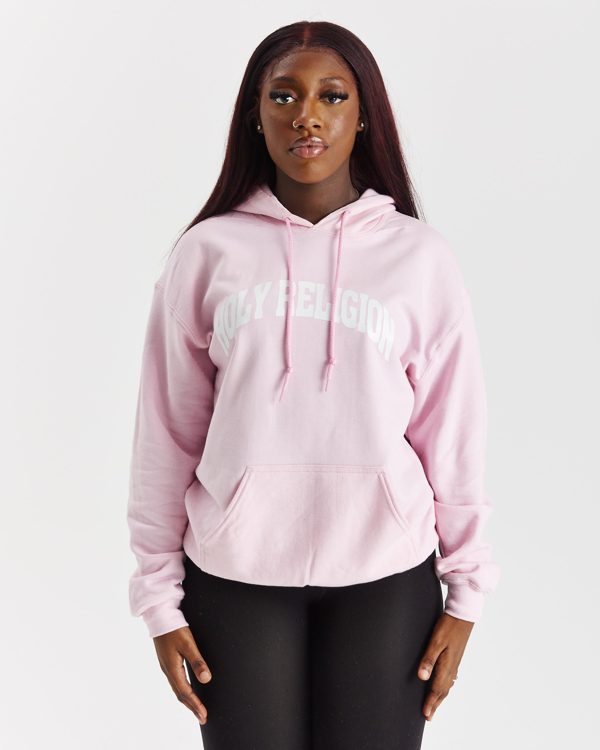 Faith over feelings hoodie pink best sale