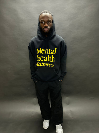 MENTAL HEALTH MATTERS HOODIE | BLACK/YELLOW