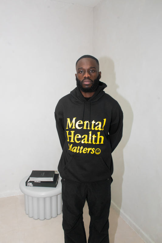 MENTAL HEALTH MATTERS HOODIE | BLACK/YELLOW