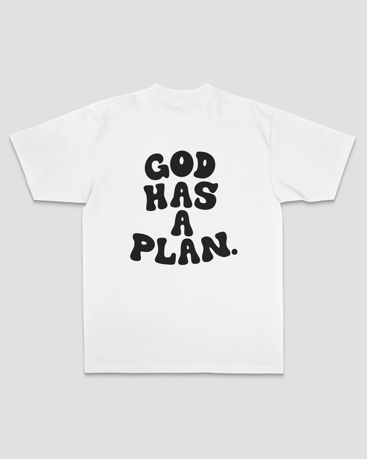 GOD HAS A PLAN TEE | WHITE / BLACK