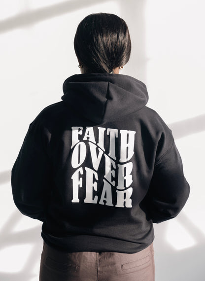 FAITH OVER FEAR HOODIE | BLACK / WHITE